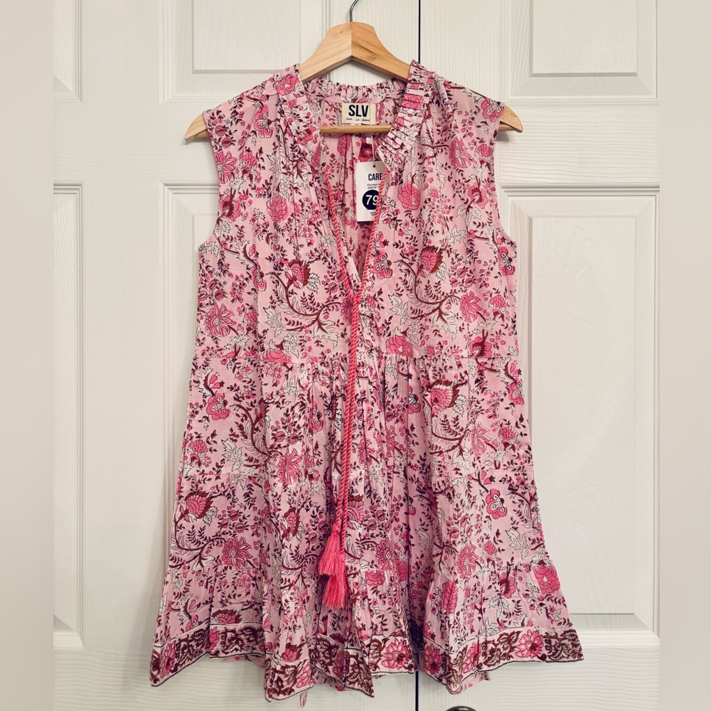 Sur La Vague Pink Floral Women's Tunic Top